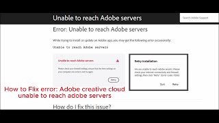 How to Fix error Adobe creative cloud unable to reach adobe servers please check your firewall [upl. by Airlia]