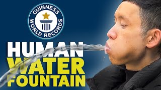 Longest Time To Spray Water From Mouth  Guinness World Records [upl. by Asaert284]