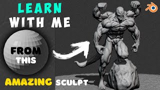 Blender Sculpting A fourhanded creature learn with me [upl. by Felty]