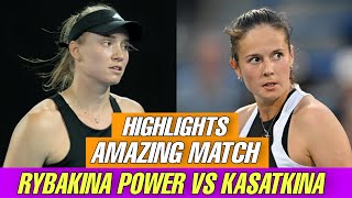 The Power Of Elena Rybakina Vs Daria Kasatkina Amazing Highlights  Abu Dhabi 2024 [upl. by Adnauqal]