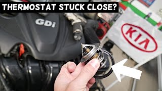 KIA OPTIMA SYMPTOMS OF THERMOSTAT STUCK CLOSE CAR OVERHEATS [upl. by Aned980]