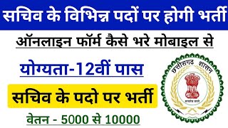 सचिव Form Kaise Bhare  Cg sachiv Bharti Online Form Kaise Bhare  सचिव के पदों पर होगी भर्ती [upl. by Ilam]