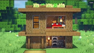 ⚒️ Minecraft Tutorial  Small survival wooden house 🏡 [upl. by Tnayrb822]