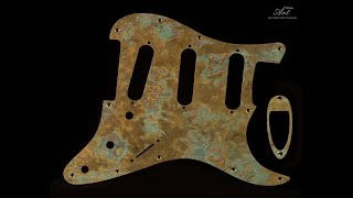 Stratocaster Pickguard Heavy Relic Brass Green Patina [upl. by Beisel]