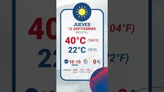 CLIMA PARA HOY MIÉRCOLES 11 DE SEPTIEMBRE 2024 EN MEXICALI Y CALEXICO [upl. by Nadaha]