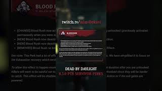 DBD PTB SURVIVOR PERK UPDATE [upl. by Aisenet]