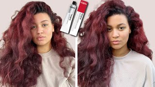 How I dye my natural hair RedBurgundy  NO bleach [upl. by Gine]