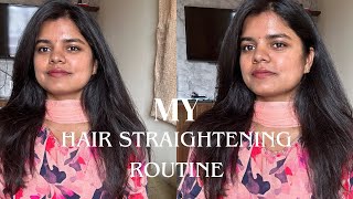 My Hair straightening routine  Philips hair straightening brush review straighthair philips [upl. by Kali3]