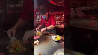 THIS HIBACHI CHEF IS A PROFESSIONAL MEAT BEATER 😱😂 gnb shorts food [upl. by Bogoch]