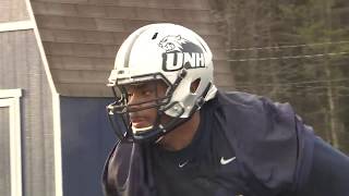 UNH Football First Spring Practice 4318 [upl. by Koffler]