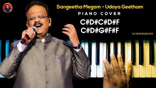 Sangeetha Megam  Udaya Geetham Song Piano Cover with NOTES  AJ Shangarjan  AJS [upl. by Yunfei]