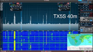 TX5S 40m Pileup 1252024 0445 UTC [upl. by Wehttam]