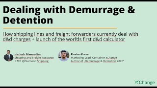 Demurrage and Detention Webinar 2020 [upl. by Leuqim]