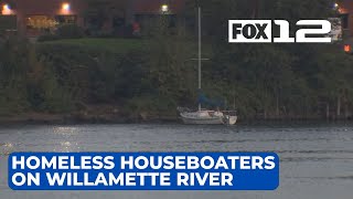 Family on the Willamette says homeless boaters causing problems [upl. by Mckinney]