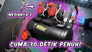 KOMPRESOR 50 LITER CUMA HITUNGAN DETIK FULLNYA MOLLAR SILENT AIR COMPRESSOR 2HP  MLR AC1550H2BPR [upl. by Humbert5]