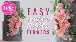 How to make wafer paper flowers for cakes  Florea Cakes [upl. by Meela]