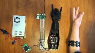 3D Printed Controllable Prosthetic Hand via EMG [upl. by Atinniuq57]