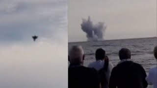 Eurofighter jet crashes into ocean during Italian air show pilot killed [upl. by Brigid]