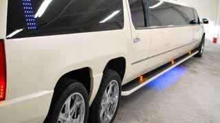 Escalade Limo LARGE EXOTIC 24 PASSENGER with DOUBLE AXLE VIP SECTION [upl. by Llenna578]