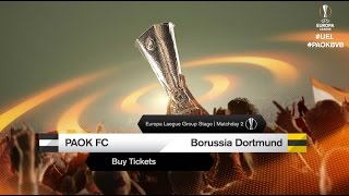 PAOK FCBorussia Dortmund Tickets Promo [upl. by Niu648]