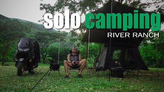 FIRST TIME MOTOCAMPING  RIVER RANCH TANAY  NATURE ASMR  BLACKDOG  KZM COT  NMAX  DJI MINI 2SE [upl. by Eniamerej]