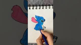 Let’s draw and paint STITCH today 🤩  Stitch drawing  how to draw Stitch cartoon [upl. by Pahl]