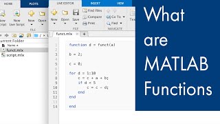 What Are Functions in MATLAB  Managing Code in MATLAB [upl. by Allbee]