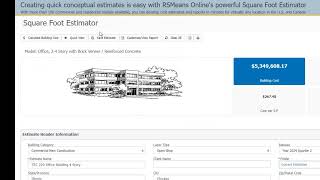 Example 2 Square Foot Estimate Office Building [upl. by Pani]