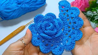 Como Tejer ROSA en Crochet Paso a Paso [upl. by Gale618]