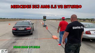 MERCEDES E63 AMG 55 V8 BiTurbo 386KW drag race 14 mile 🚦🚗  4K UHD [upl. by Ylro]