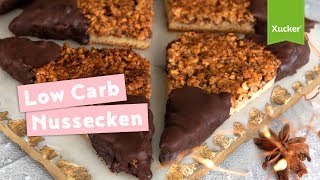 Low Carb Nussecken  OHNE MEHL amp ZUCKER  einfaches Rezept [upl. by Suedama]