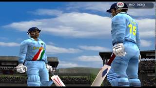 EA Cricket 2005 Ind vs Sri 50 Over Match 200 Runs Patnership by Ganguly and Gambhir [upl. by Donatelli]