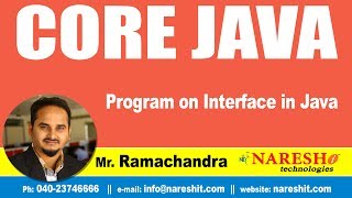 Core Java Tutorials  Program on Interfaces in Java  MrRamchander [upl. by Rhtaeh]