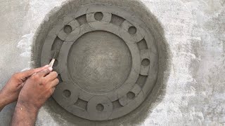 Making a awesome design with cement  Art for you  sand and cement  wall art [upl. by Farny]