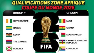 Les groupes de qualification de la Coupe du Monde 2026 en Zone Afrique [upl. by Aniara]