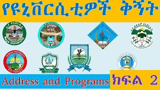 የዩኒቨርሲቲዎች ቅኝት ክፍል 2 [upl. by Eppes31]