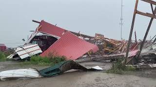 Tornado aftermath at Mammoser Farms in Eden [upl. by Ettenot]