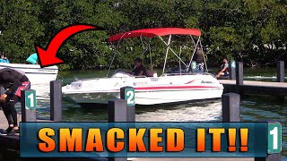 Confused Captain Crashes Into the Docks  Miami Boat Ramps [upl. by Wilder]