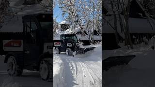 Bobcat toolcat UW56 plowing snow with vblade [upl. by Ahseihs]