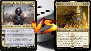 Aminatou VS Raffine  MTG EDH Duel Commander Cartes Magic [upl. by Avlasor44]