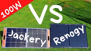 Jackery SolarSaga 100W Panel vs Renogy® 100W Foldable Solar Suitcase  Portable Solar Choices [upl. by Eberto]