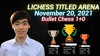 ♚ GM Andrew Tang GM c9c9c9c9c9c9  Lichess Titled Arena bullet  November 20 2021 [upl. by Addie]