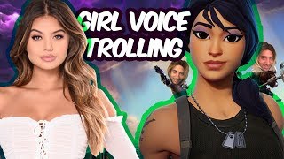 GIRL VOICE TROLLING ON FORTNITE WITH FACECAM [upl. by Amalbergas870]