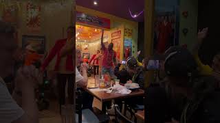 Guys having fun dancing at a New Orleans restaurant [upl. by Delaryd]