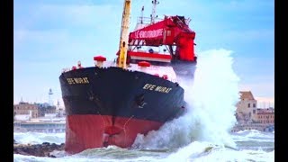 Biggest Ships In Storm Most gigantic waves ocean [upl. by Alrich]