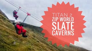 TITAN 2  Zip World Slate Caverns Blaenau Ffestiniog Wales Full Ride Experience [upl. by Simetra551]