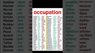 All The Occupation Names In English And Its Meaning knowledge meaning studymaterial occupations [upl. by Johst584]