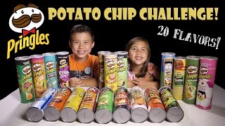 PRINGLES CHALLENGE 20 Flavors Extreme Potato Chip Tasting Contest [upl. by Halford859]