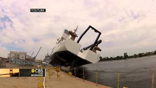 Ship launch goes horribly wrong video goes viral [upl. by Eselahs]