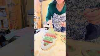 Making Christmas tree plates [upl. by Semreh]